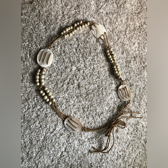 Vintage boho Shell and Beaded string belt 54” length bohemian - Picture 7 of 8